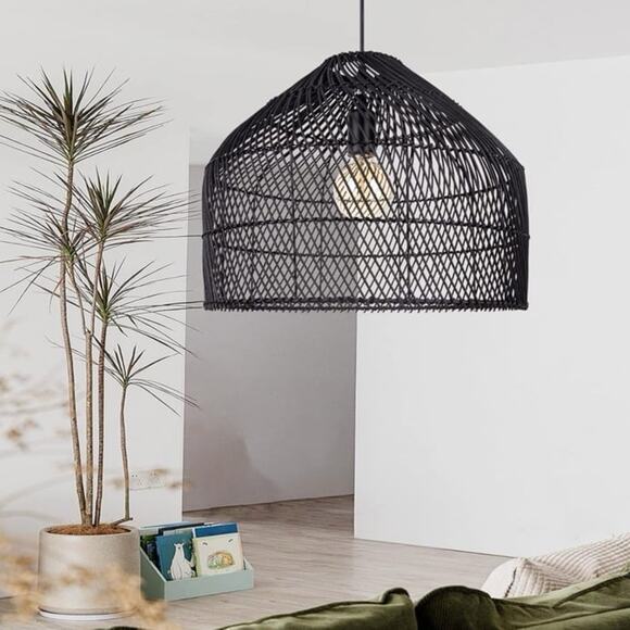 Arturesthome pendant light black rattan New in Box chandelier lamp - Picture 4 of 9